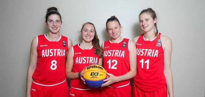 Anja Fuchs-Robetin, Sigi Koizar, Annika und Camilla Neumann (v.l.) haben die Teilnahme an der 3x3 Europameisterschaft knapp verpasst (c) FIBA Basketball